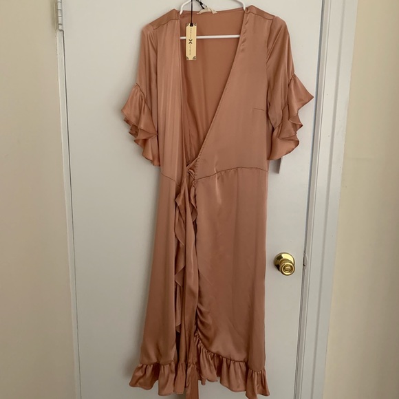 NIGHTCAP CLOTHING Silk Ruffle Wrap Dress - Picture 7 of 8